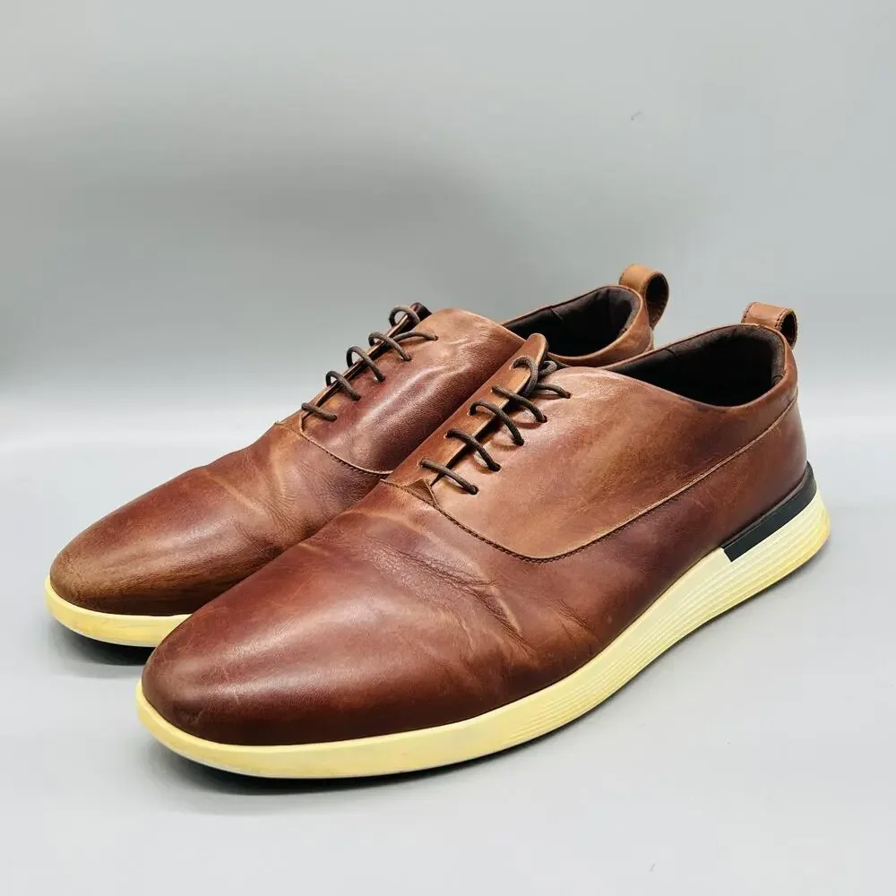 Wolf & Shepherd Shoes Mens 13 Brown Leather Crossover Low Top Casual Sneakers